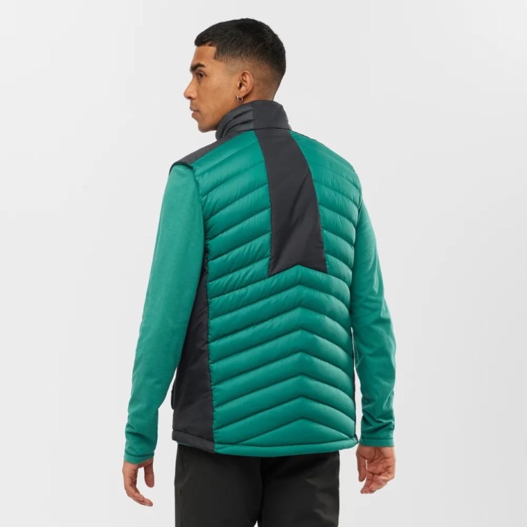 Green Salomon Essential Xwarm Down Men's Insulated Vests | PH 83049G